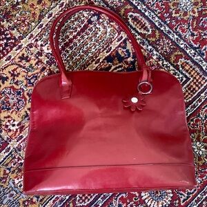 Genuine Leather Vintage Burgundy Franklin Covey Tote With Detachable Clutch